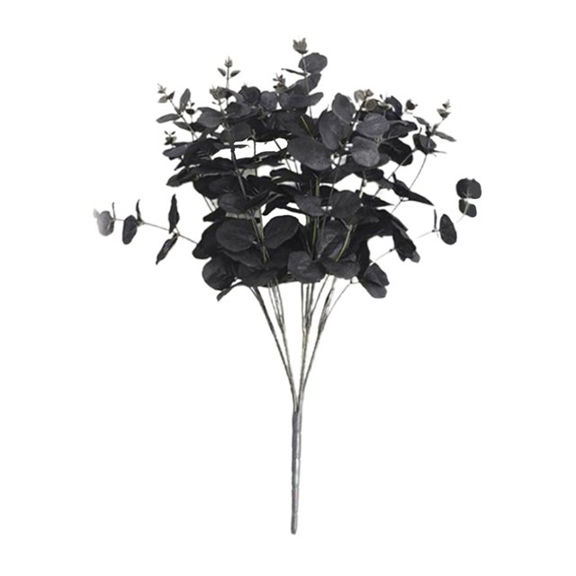 Artificial Flower Eucalyptus Leaves Branches Bulk Fall Orange Faux Greenery Black