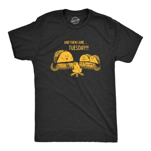 Mens Taco Tuesday Ghost Story T Shirt Funny Mexican Food Campfire Graphic Tee (Heather Black) - L