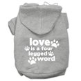 thumbnail image 1 of Love Is A Four Leg Word Screen Print Pet Hoodies Grey Size Xs (8), 1 of 1