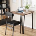 thumbnail image 2 of Dining Table Set for 2 With Upholstered Chairs 3 Piece Square Dining Table Set Breakfast Nook Farmhouse Kitchen Table With 2 Chairs Dinette Set for Dining Room, Apartment, Small Space, Rustic Brown, 2 of 9
