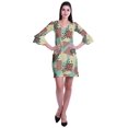 thumbnail image 2 of Moomaya Robe Courte Imprimée pour Femmes, Manches Évasées, Coupe Droite, Robes pour Femmes, Vêtements d'Été Décontractés, 2 of 6