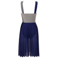 thumbnail image 2 of RUNQHUI Robe Justaucorps Sans Manches en Mesh à Blocs de Couleur pour Femmes, Danse Moderne Contemporaine, Bleu Marine P, 2 of 6