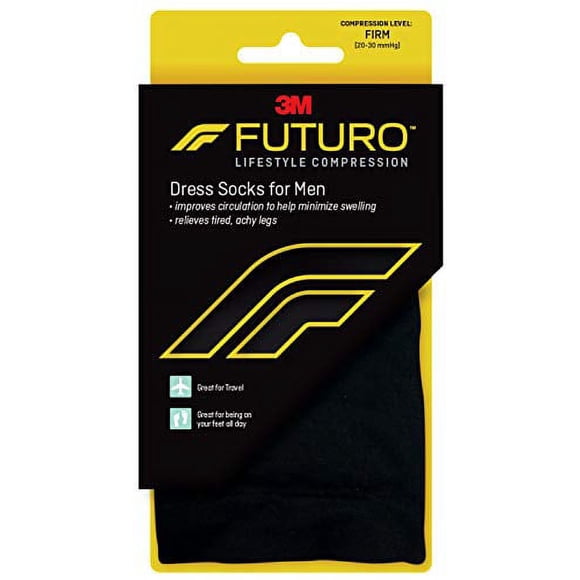 Futuro - MI71035BLEN Dress Socks for Men, Firm Compression, 20-30 mm/Hg, Helps Improve Circulation to Help Minmize Swelling