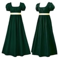 thumbnail image 2 of Robes Regency pour Femmes avec Ceinture en Satin, Manches Bouffantes à Volants, Taille Empire, Robe de Soirée Cosplay TG, 2 of 3