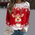 thumbnail image 2 of Chandails pour Femmes Veste de Noël pour Femmes Adolescentes Filles Manches Longues Chandails Amples Femmes Chandail à Col Rond Mignon Renne Ensemble de Tenue Confortable Femmes Chandails Graphiques de Noël, 2 of 4