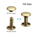 thumbnail image 3 of Unique Bargains 100 Sets Leather Rivets 8mm Double Cap Rivets 10mm Height Metal Studs Rivet, Bronze Tone, 3 of 5