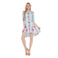 thumbnail image 1 of Hawaiian Manches 3/4 Sirène Tunique Robe L Rose Turquoise Hibiscus Vigne des Femmes, 1 of 5