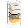 thumbnail image 1 of Costway 4-Drawer Cart Storage Bin Organizer Rolling w/Plastic Drawers Yellow, 1 of 10