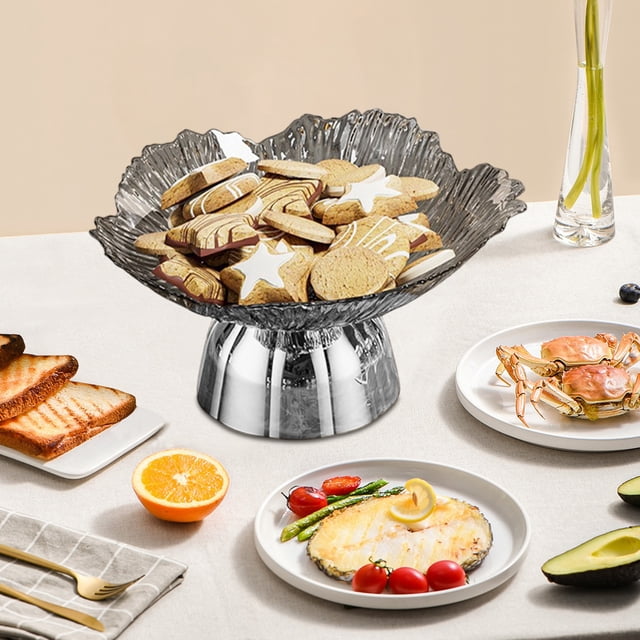Plastic Fruit & Vegetable Serving Tray with Detachable Drainer Base | Kitchen, Dining, & Party Snack Plates