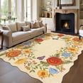 thumbnail image 1 of Garvee 8'x10' Floral Area Rugs, Washable Boho Rugs Ultra Soft Print Carpet, Non-Slip Low Pile Rug Stain Resistant Distressed Indoor Rugs for Living Room Bedroom Dining Room, Yellow, 1 of 9