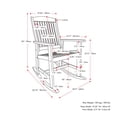 thumbnail image 2 of CorLiving Miramar Hardwood Outdoor High Slatted Back and Seat Rocking Chair with Armrests, Brown, 2 of 10