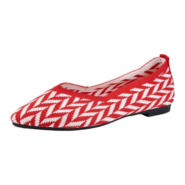 Dakaela Ballerines pour Femmes en Maille Respirante Tricotée à Bout Pointu Chaussures Plates Travail Bureau Mocassins à Enfiler