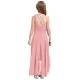thumbnail image 2 of Oyolan Robe de Demoiselle d'Honneur Junior pour Fille, Perles, une Épaule, Ligne A, Mariage, Concours, Fête, Robe de Bal, Rose, 12, 2 of 7