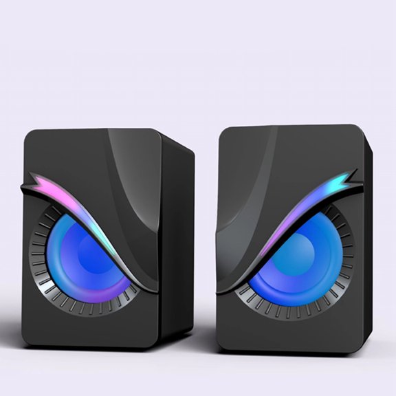 XZNGL Computer Speakers for Desktop with Subwoofer Light Emitting Computer Speaker Usb Mobile Phone Laptop Desktop Mini Speaker Hifi Stereo Sound Cable Subwoofer Computer Audio 2 Pcs
