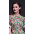 thumbnail image 4 of Bimba Robe Longue pour Femmes en Rayonne à Feuilles Tropicales et Fleurs, Style Bohème, Plage, Cocktail, Fête, Maxi, Fendue - Grande, 4 of 6