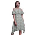 thumbnail image 1 of Bimba Robe Droite à Épaules Dénudées pour Femmes, Tunique de Fête à Col Rond Imprimée Damassé Rose - Grand, 1 of 6