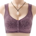 thumbnail image 2 of Kcodviy Women Full Cup Print Sports Bra for Women Thin Plus Size Front Women Bras Wireless Pack Button Wireless Sports Lace Compression Bra Breast Cover Large Sports Bras for Women Size Bras, 2 of 3
