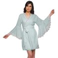 thumbnail image 1 of Moomaya Robe Courte Imprimée pour Mariée en Préparation, Manches Évasées, Peignoir, Portefeuille pour Femmes, 1 of 6