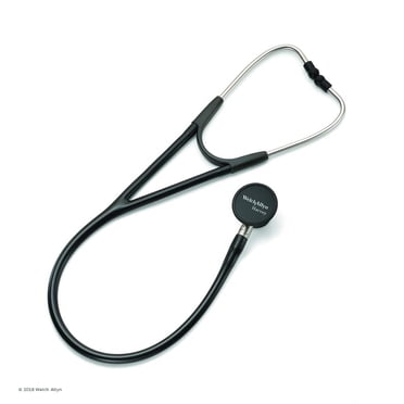 Welch Allyn 5079-125 Harvey Elite Stéthoscope de Cardiologie pour Adulte, Noir, Pièce Thoracique à Double Tête, Tubes à Double Lumen, 28 Pouces