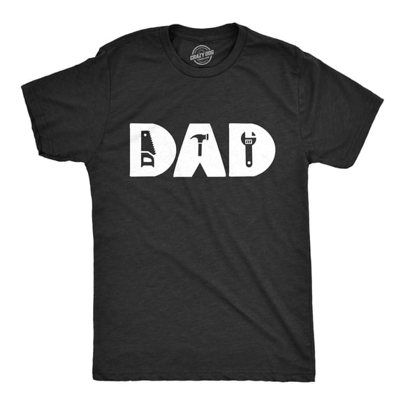 Mens Dad T Shirt Funny Handy Tools Fathers Day Novelty Tee (Heather Black) - XXL