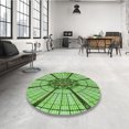 thumbnail image 4 of Ahgly Company Tapis de Zone Intérieur Lavable à la Machine, Carré, Transitionnel, Jaune, Pelouse, Vert, 6 Pieds Carré, 4 of 7