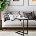thumbnail image 2 of Allora 18" Modern Metal C Side Table with Marble Top in White, 2 of 6