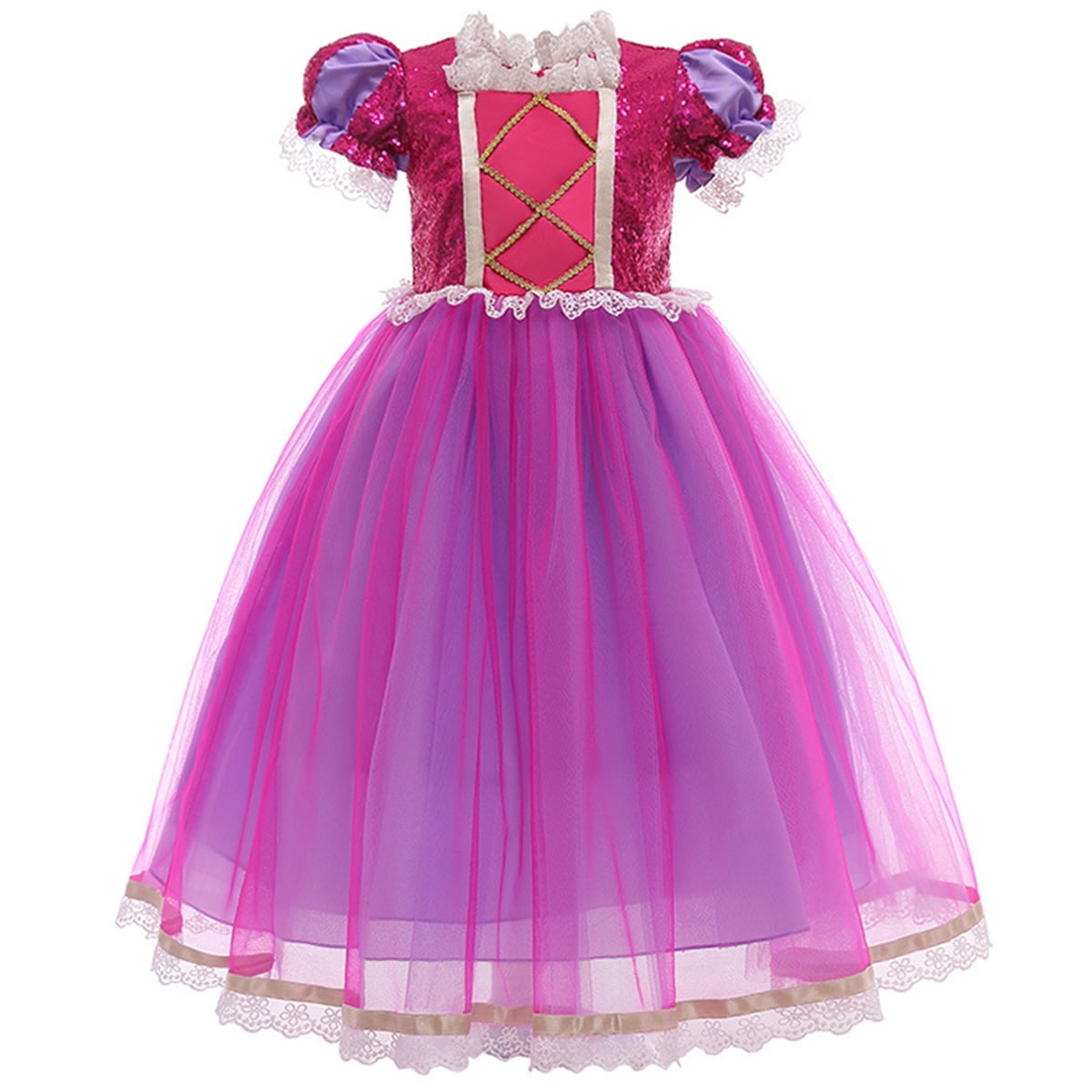 Chaussures Princesse à Talons Hauts Pour Enfant – Elsa – Paillettes, Nœud Rose, Bride Métallique – Pour Déguisement, Noël, Anniversaire – Taille 33