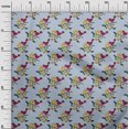 thumbnail image 2 of oneOone Georgette Viscose Fabric Leaves|Bird & Floral Block Printed Fabric 1 Yard 42 Inch Wide, 2 of 4