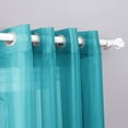 thumbnail image 4 of Interior Trends Ariana 2 Piece Sheer Voile Fully Stitched Window Panel Curtain Drape Set with Grommets (63" Length, Turquoise), 4 of 4