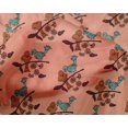 thumbnail image 4 of oneOone Silk Tabby Fabric Leaves|Bird & Floral Block Fabric Prints By Yard 42 Inch Wide, 4 of 4