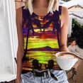 thumbnail image 1 of lSLJS Women Floral Printing Tank Round-Neck Sleeveless Block Tunic Tee Tops, Womens Tank Tops, 1 of 5