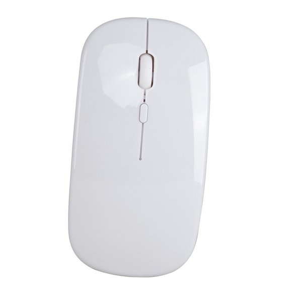 Wireless 2.4G Ultra-thin Silent Portable and Sleek Mice Rechargeable 10m/33ft Wireless Transmission (White)