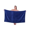 thumbnail image 1 of Puffy Cotton Large Terry Velour Cotton Beach Towel Soft Bath Towel - Navy Blue, 1 of 8
