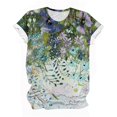 thumbnail image 4 of Économies du Printemps! CEHVOM T-Shirts Graphiques Floraux pour Femmes, T-Shirt à Manches Courtes Boho à Imprimé Paysage Floral pour Femmes, Col Rond Ample Décontracté d'Été Décontracté Ample Basique Confortable T-Shirts Boho Hauts 2023, 4 of 5