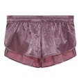 thumbnail image 2 of EOYWHK Satin Underwear for Men 5" Inseam Pajama Boxer Short Split Side Elastic Waist Ruffle Hem Sleepwear, 2 of 4
