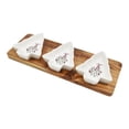 thumbnail image 4 of Holiday Time Cranberry Spice Collection Tree 3-Pack Stoneware Serving Snack Dip Bowls on Wood Tray, 4-Piece, 4 of 8