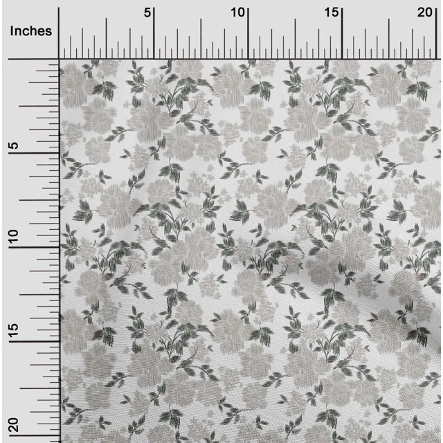 oneOone Viscose Jersey Fabric Leaves & Floral Ikat Printed Craft Fabric BTY 60 Inch Wide
