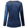 thumbnail image 5 of Pompotops Femmes Mode Casual Imprimé V-Cou à Manches Longues Tops Chemisier, 5 of 5