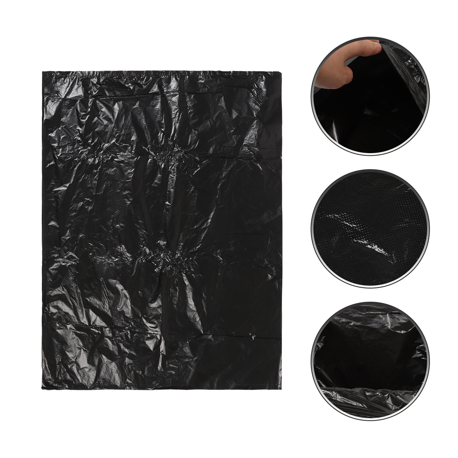 COMPUKAS 25Pcs Strong Black Plastic Trash Bags Hdpe Garbage Bags for Office Bedroom Kitchen Waste