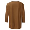 thumbnail image 4 of Timegard Womens Summer Tops Crewneck 3/4 Sleeve Solid Color Comfy Basic Tee Shirts Casual Loose Tops, 4 of 5