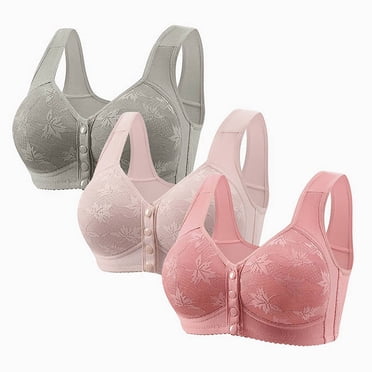 Cameland Bralettes for Women Bras for Women 3 Packs Bra For Senior Front Closure Breathable Bra For Seniors Wirefree Bras For Older Women No Underwire Wireless Bras Womens Bras
