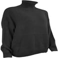 thumbnail image 3 of MesaSe Tunique à Long Col Roulé Surdimensionnée pour Femmes Chandail à Manches Chauve-Souris en Tricot, 3 of 5