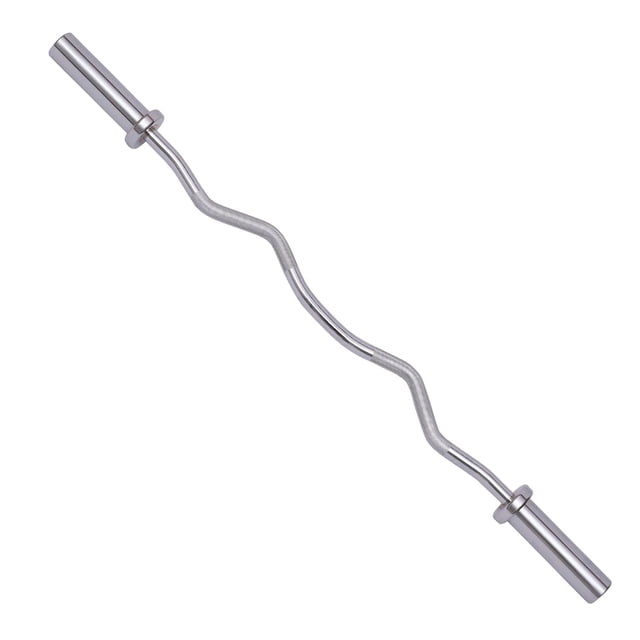 Everyday Essentials 25 Pound Olympic Super Curl Barbell, 350-Pound Capacity