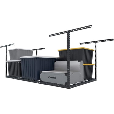 Étagères de Rangement de Garage au-Dessus 3 X 6 Pi, Étagère de Rangement au Plafond Réglable en Hauteur de 22 Pieds' à 40 Pouces, Capacité de Charge de 450 Lb, Système d'Organisation de Rangement de Garage en Métal Robuste