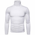 thumbnail image 1 of RKSTN Chandail pour Homme Automne Mode Décontractée Uni Chandail Col Roulé Bordure Tricot de Base Garder au Chaud Chandail Blouse Décontractée Ample Chandails, 1 of 1