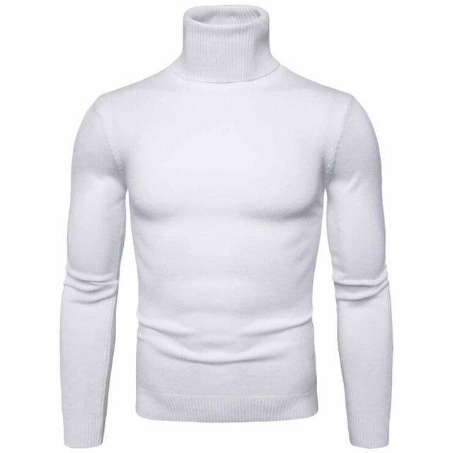 RKSTN Chandail pour Homme Automne Mode Décontractée Uni Chandail Col Roulé Bordure Tricot de Base Garder au Chaud Chandail Blouse Décontractée Ample Chandails