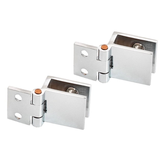 2 Pcs Silver Bathroom Shower Glass Door Hinges Cabinet Hardware Clamp Hinge Set