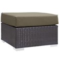 thumbnail image 1 of Modway Ottomane de Patio Carrée en Tissu et Rotin, Espresso/Mocha, 1 of 3