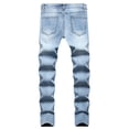 thumbnail image 2 of Kmbangi Men Casual Jeans+Solid Color Long Trousers with Broken Holes, 2 of 9