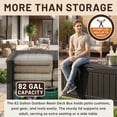 thumbnail image 4 of Homall Coffre de Terrasse en Résine de 82 Gallons pour Rangement Extérieur, Largeur de 45,66 Po, Coffre de Terrasse Verrouillable, Noir, 4 of 8